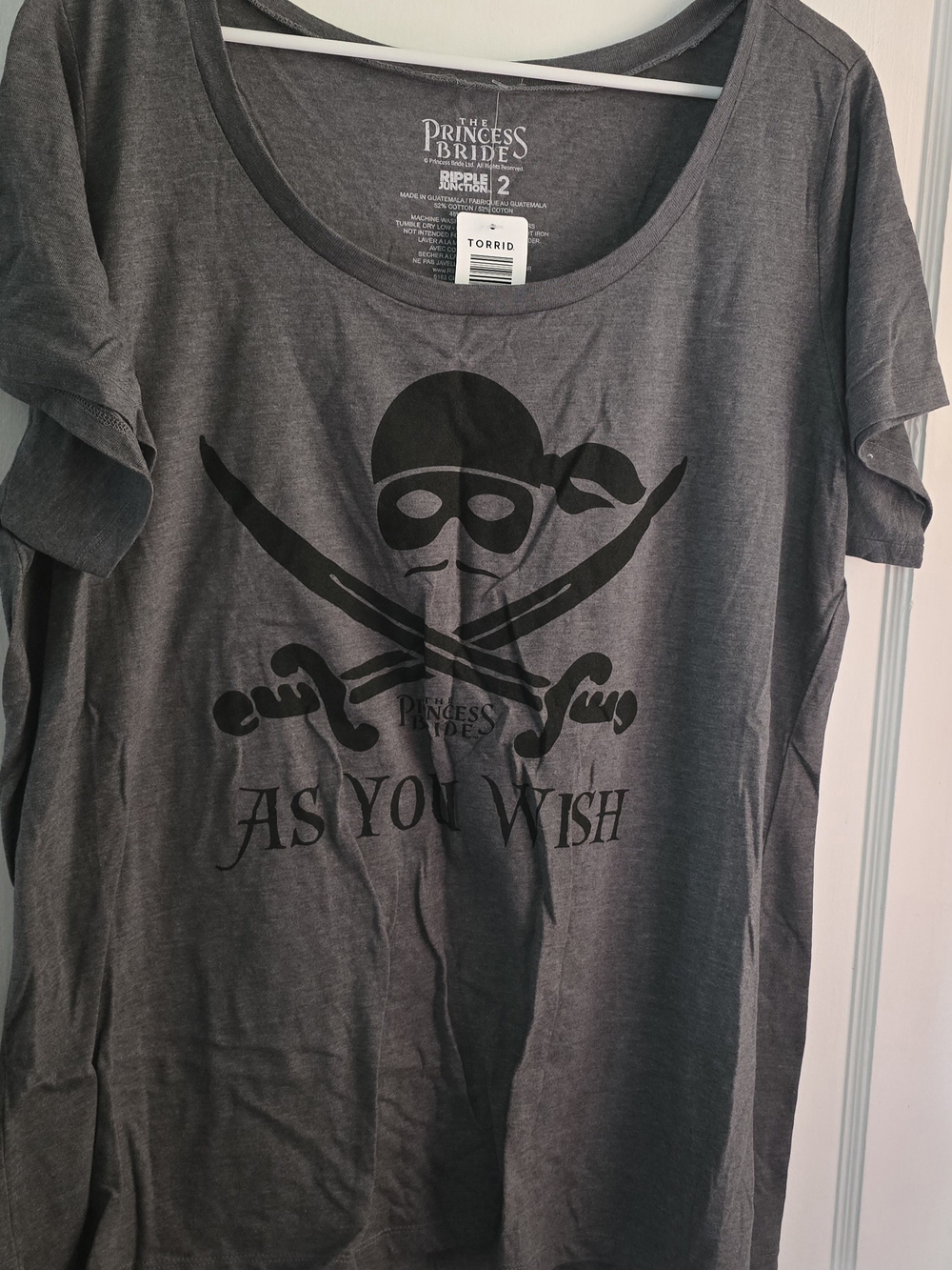 *NEW* Torrid The Princess Bride 'As You Wish' Gray Tee